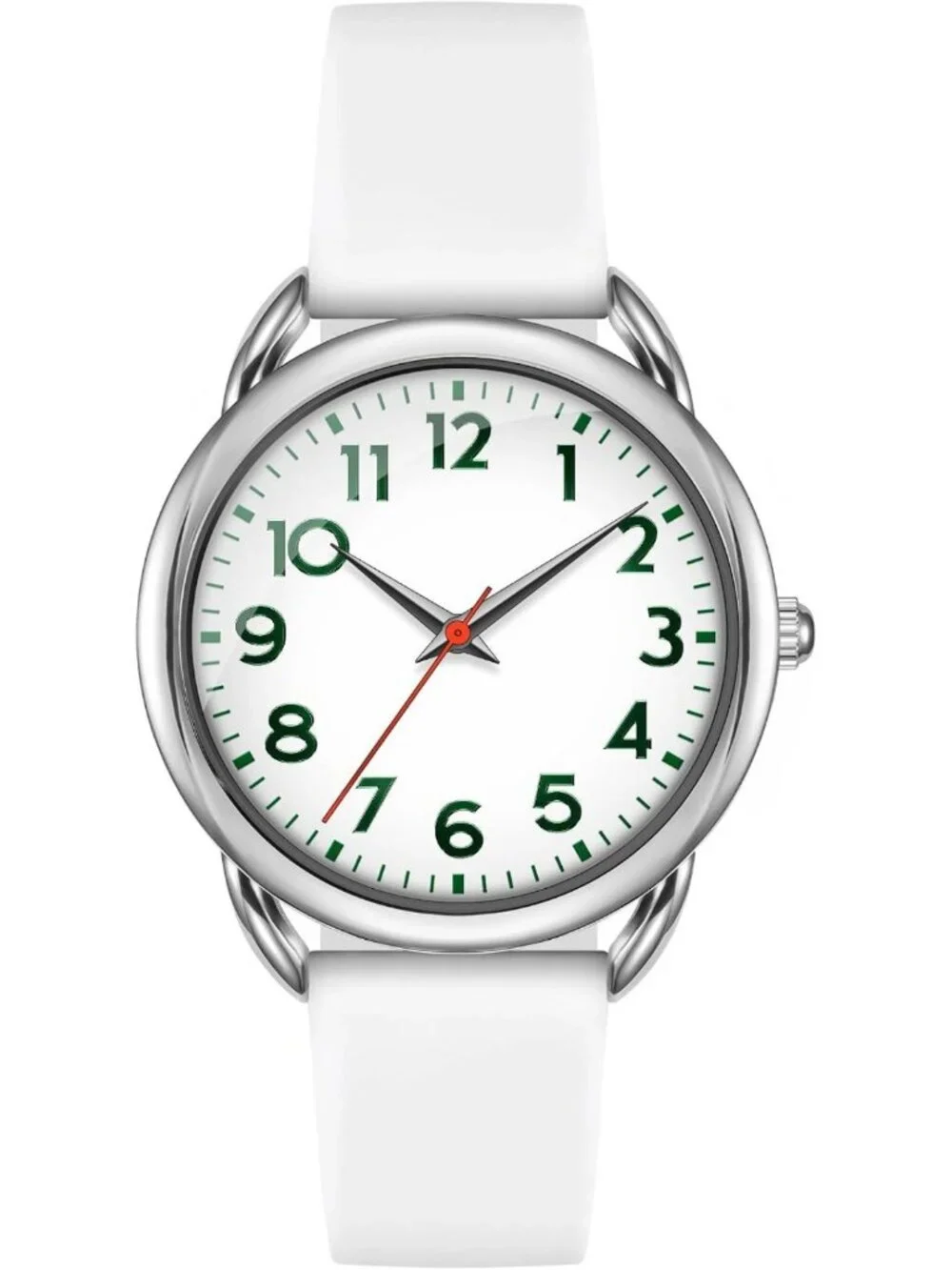 Stylish Women's Waterproof Watch with Easy-to-Read Numeral Dial & Silicone Strap